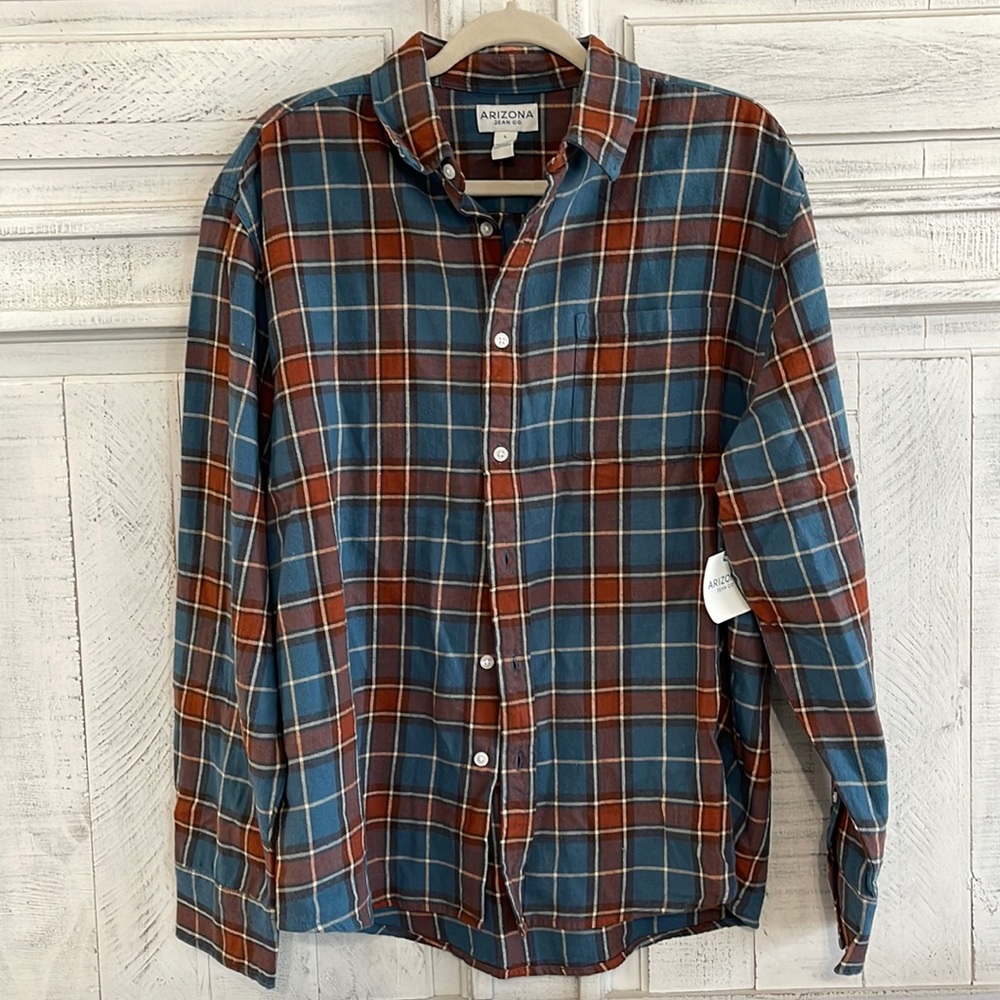 Arizona Jean Co Plaid Button Up Flannel Shirt